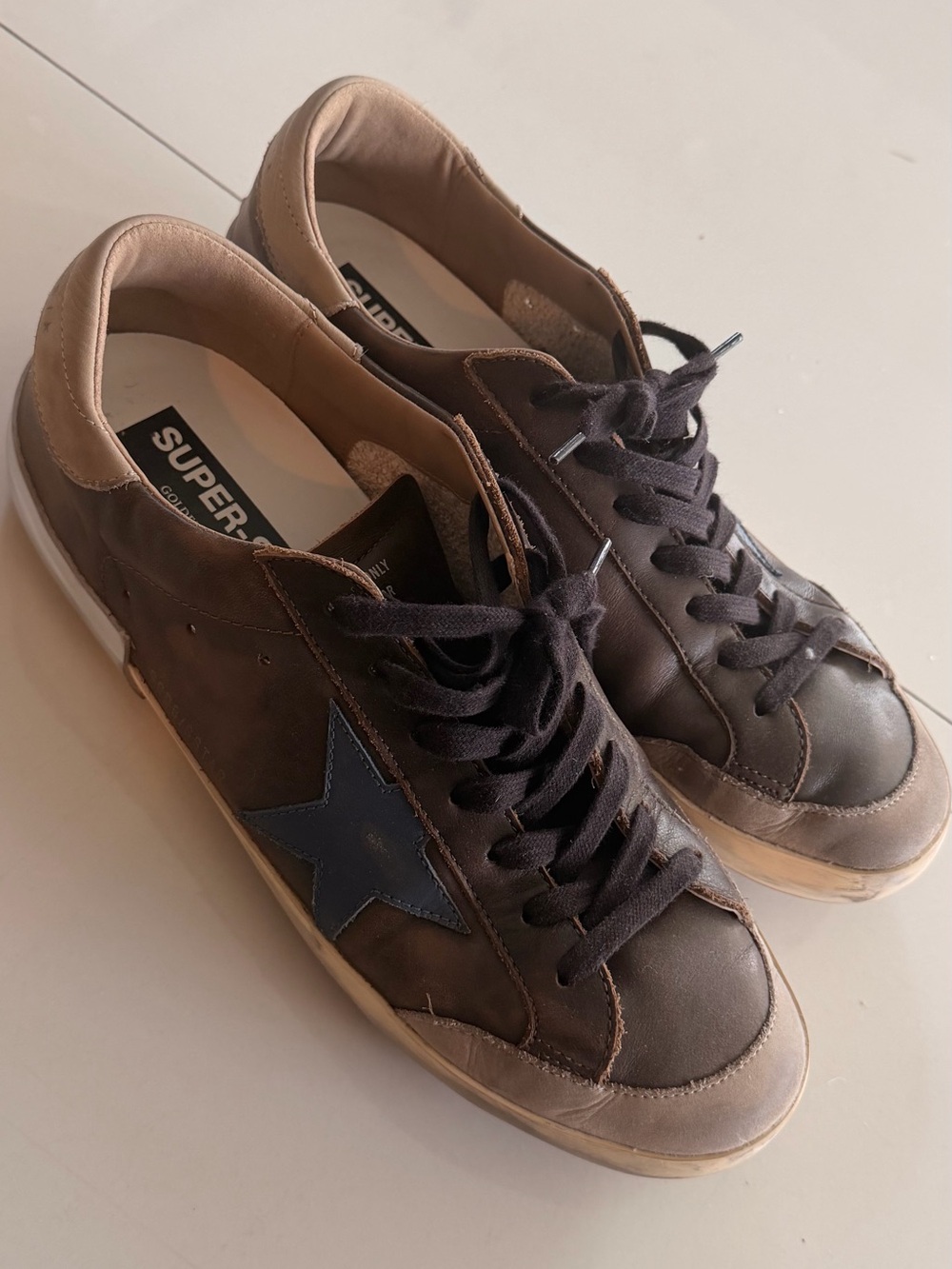 Golden Goose Superstar Brown Leather Snakers - Picture 2 of 8